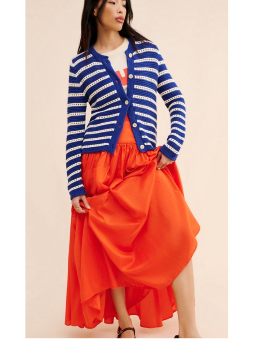 Alex Mill Haley Cardigan Sweater Women's Size XS Blue/White Nautical